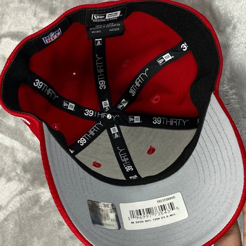 NewEra San Francisco 49ers Hat Men M/L Scarlet Red 39THIRTY NFL Stretch-Fit 2023